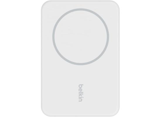 Belkin BoostCharge Wireless Power Bank 5000mAh MagSafe Charger 7.5W, Built-in Pop-up Kickstand - iPhone 17, Air, Pro, Pro Max, AirPods, Apple Watch, Google Pixel 10, etc. - White